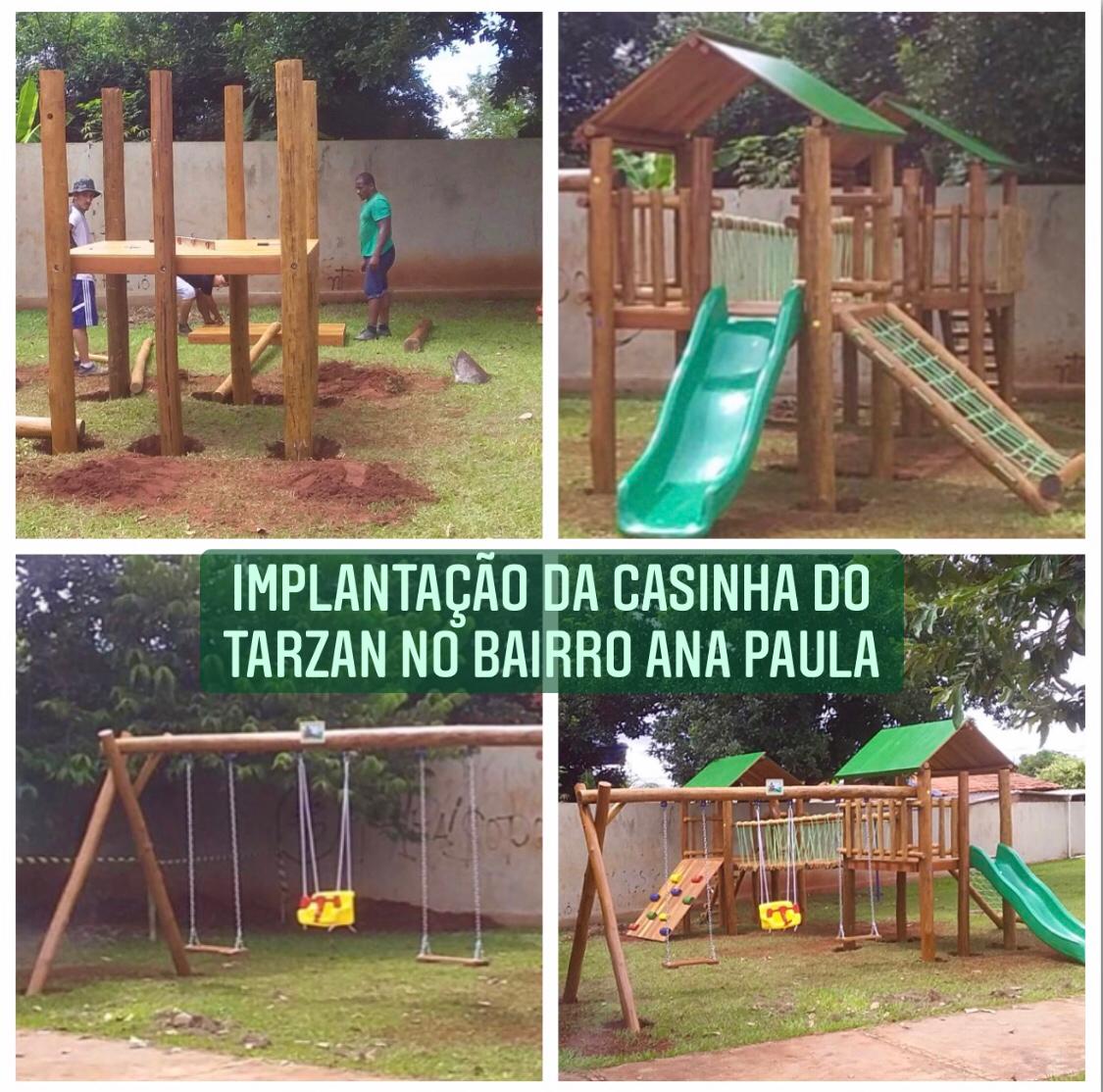 Prefeitura de Aporé instala a quarta casinha do tarzan para crianças