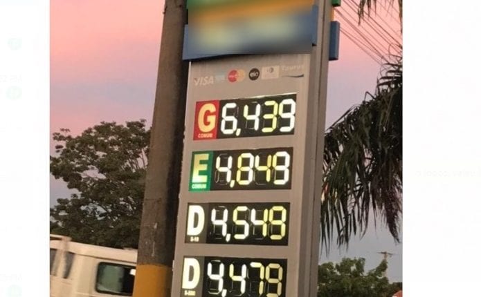 Com ICMS alto e seguidos reajustes, litro da gasolina chega a R$ 6,43 em MS