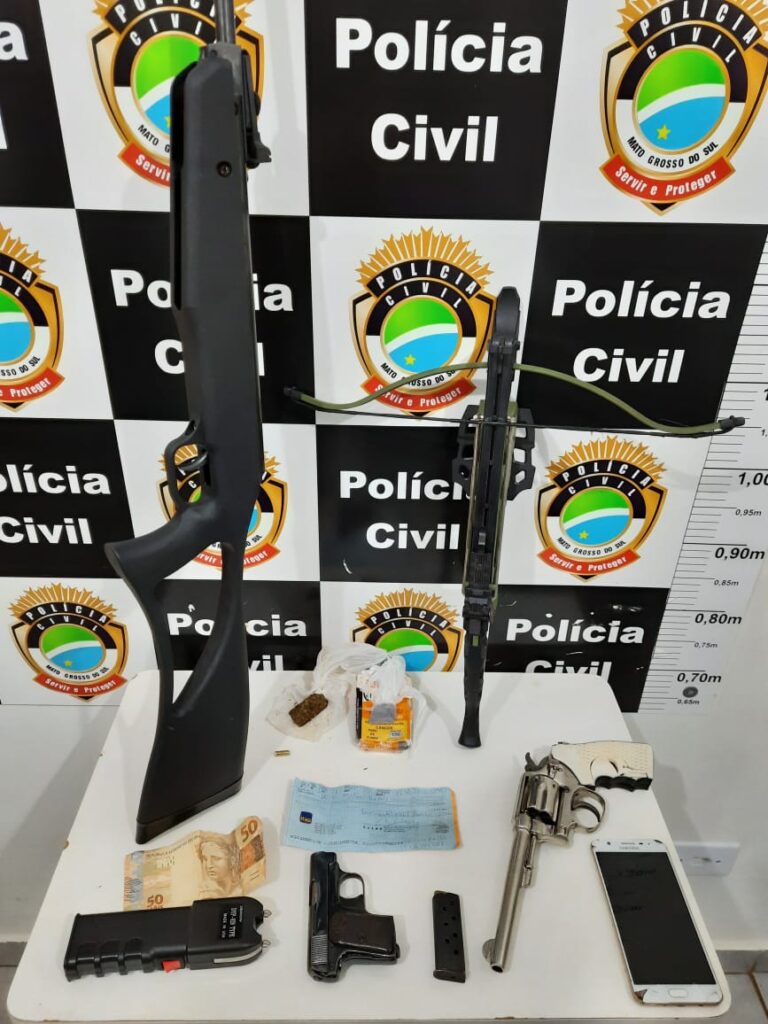 Operação conjunta PM e PC resulta em apreensão de entorpecente e armas de fogo em Paraíso das Águas