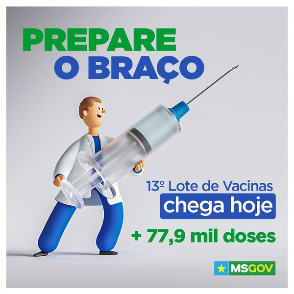 MS recebe novo lote de vacinas e Cassilândia vacinará pessoas com 60 anos