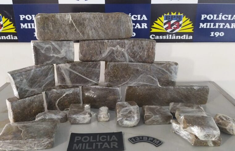 Polícia Militar apreende mais de 8 quilos de maconha em Cassilândia