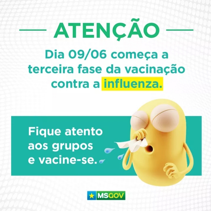 Campanha de vacinação contra influenza se iniciará amanhã