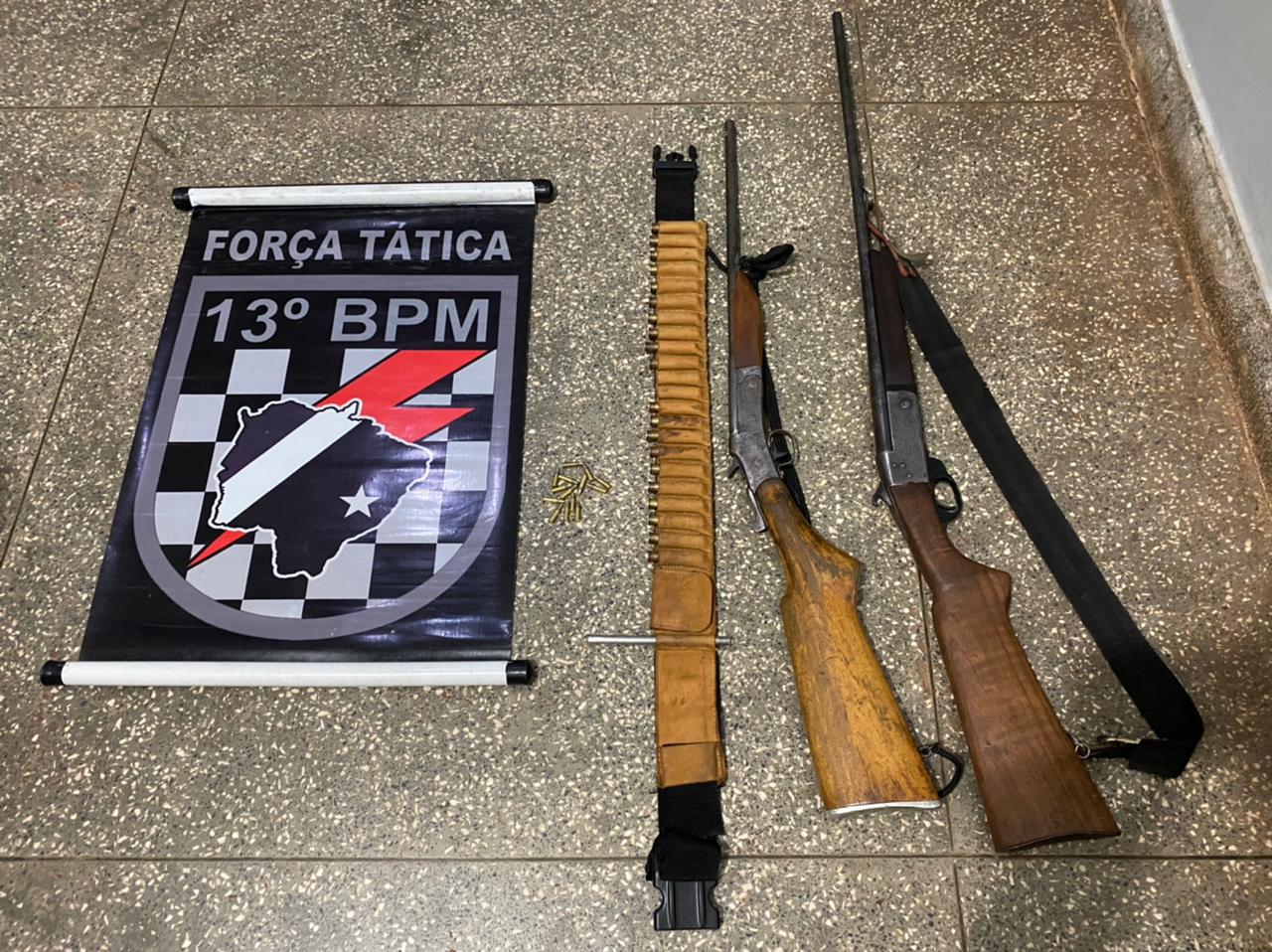 Polícia Militar apreende duas armas de fogo e prende dois homens pelo porte ilegal em Paranaíba