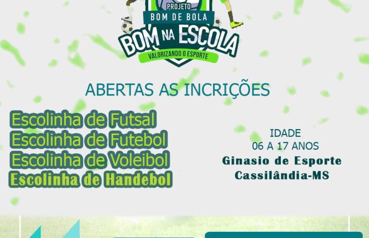 Abrem inscrições para o projeto “Bom de bola, bom na escola”