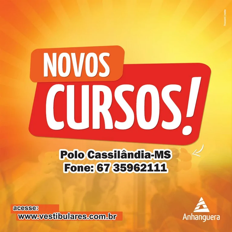 Novos cursos na Anhanguera, Polo Cassilândia, é no Colégio Geração!