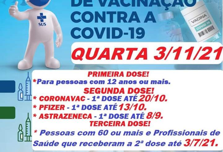 Cassilândia está há 12 dias sem novos casos de covid-19 e nesta quarta (03) tem vacinação