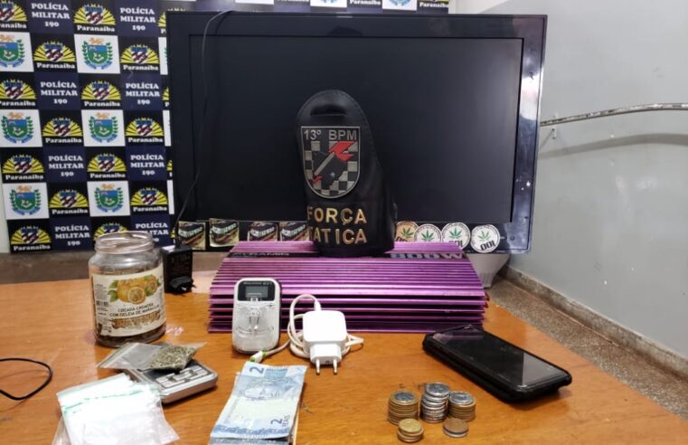 Polícia Militar, em ação conjunta com a Polícia Civil, prende autor de tráfico de drogas em Paranaíba