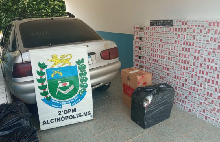 Polícia Militar prende homem por contrabando e apreende carro carregado de cigarros em Alcinópolis