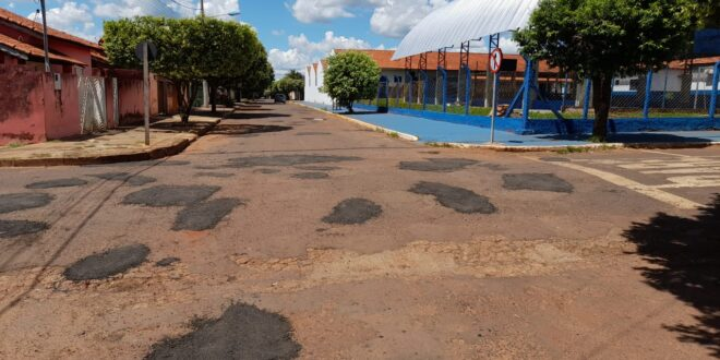 A PREFEITURA MUNICIPAL DE CASSILÂNDIA-MS ESTÁ REALIZANDO A OPERAÇÃO “TAPA BURACOS”, NOS BAIRROS BOM JESUS E IZANÓPOLIS, NAS PROXIMIDADES DOS COLÉGIOS ANTÔNIO PAULINO (MUNICIPAL) E SÃO JOSÉ (ESTADUAL)