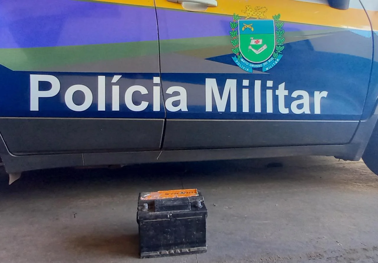 Em Cassilândia, Polícia Militar prende indivíduo de 18 anos por furtar bateria