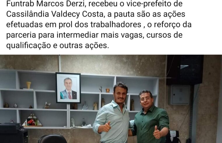 Vice Prefeito Valdecy e diretora da Casa do Trabalhador de Cassilândia Cristina Passos visitam casa do trabalhador por mais parcerias