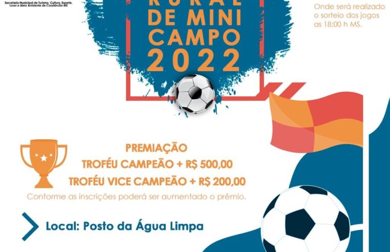 Estão abertas as inscrições para o Torneio Rural de Mini Campo no Posto da água Limpa