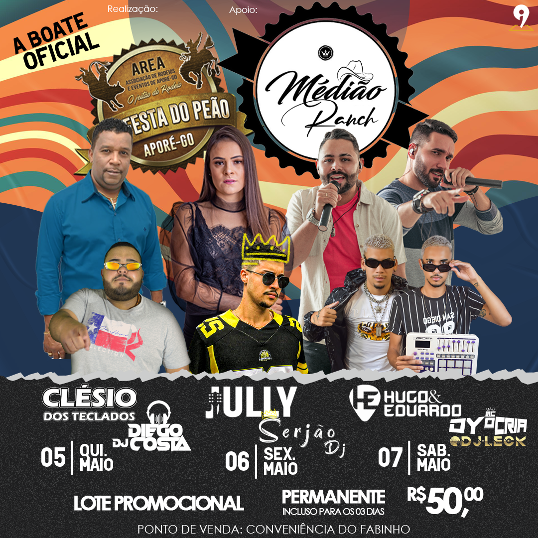 Confira os Shows da Boate Medião Ranch da Festa do Peão de Aporé – GO