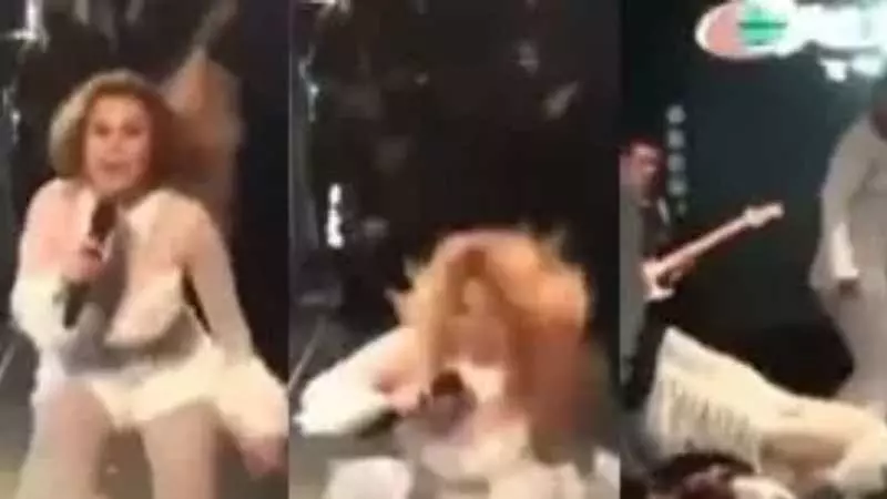 VÍDEO: Joelma cai do palco durante show e continua cantando no chão