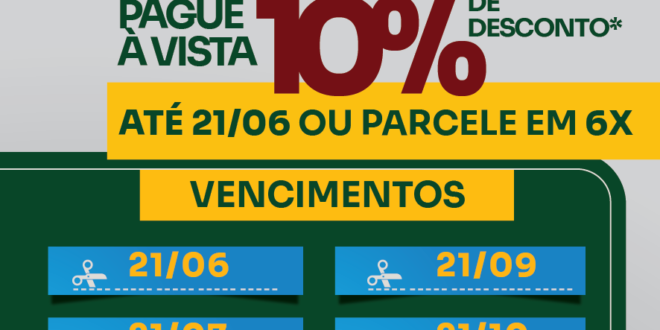 PREFEITURA DE CASSILÂNDIA INFORMA PAGAMENTO DE IPTU COM DESCONTO