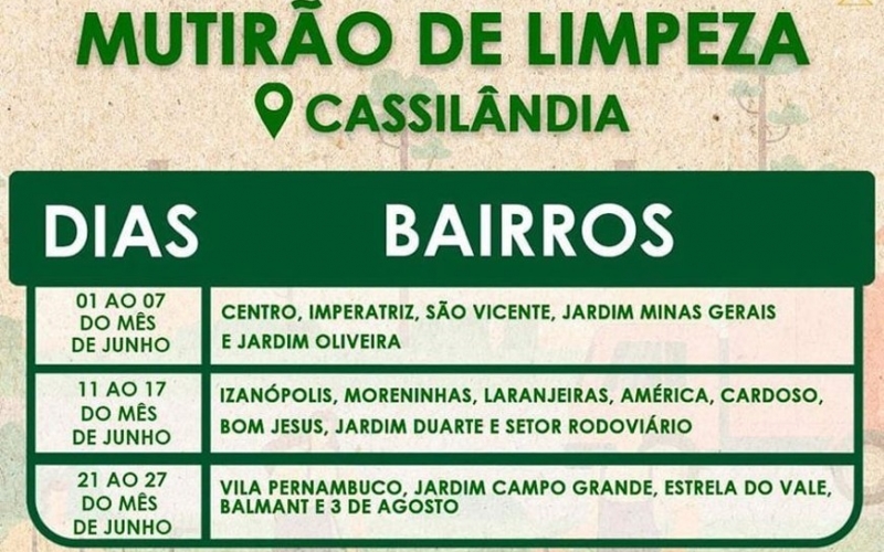 MUTIRÃO DE LIMPEZA EM CASSILÂNDIA