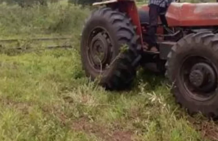 Funcionário de fazenda morre esmagado por trator após veículo capotar