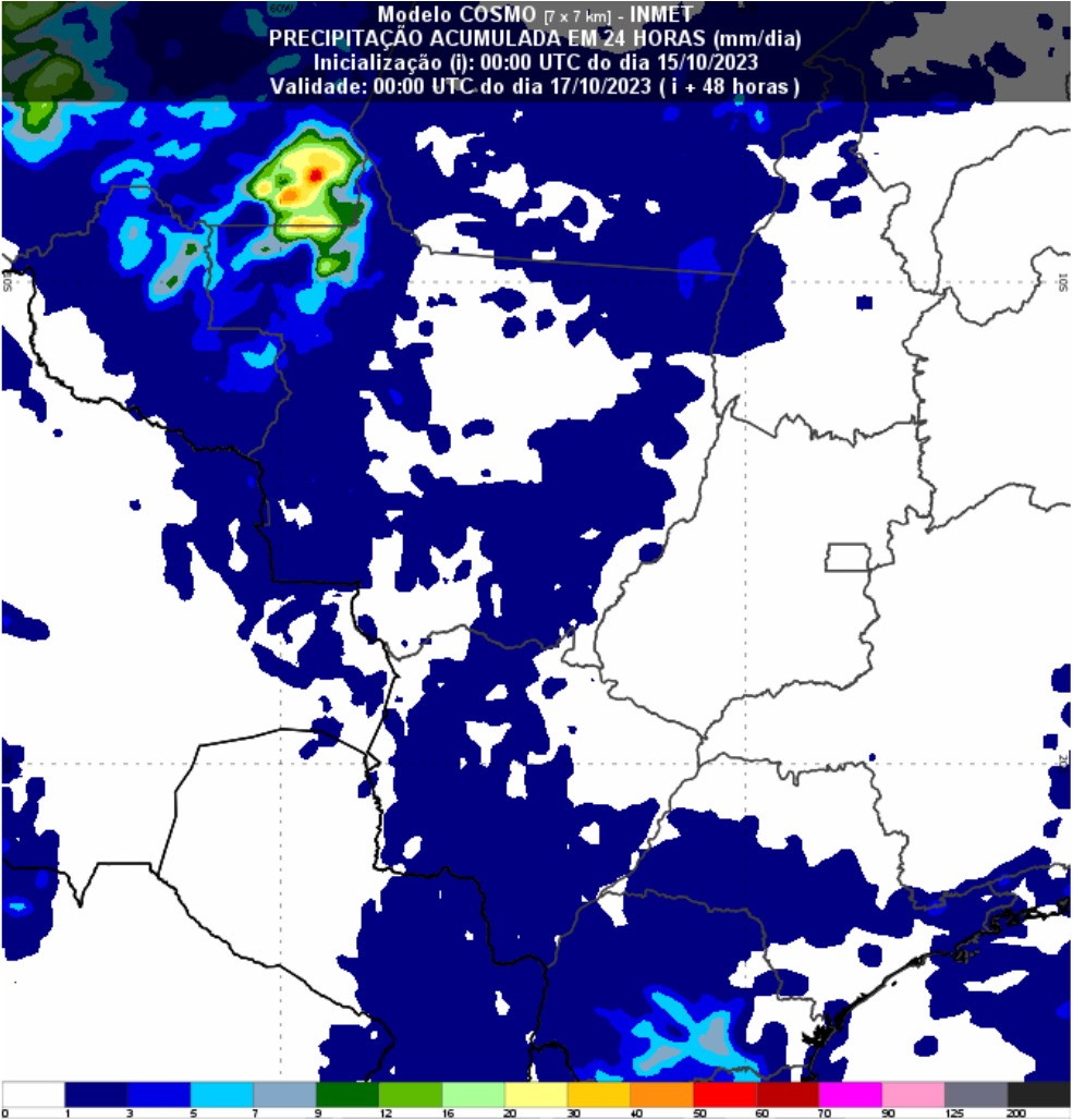 Volumes de chuva mais expressivos são esperados na região Sul ao longo da semana